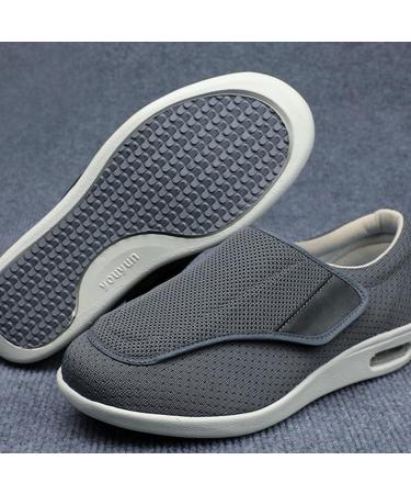 KXSM Diabetic Walking Shoes | Lightweight, Breathable & Non-Slip Sneakers | Adjustable Strap for Elderly | Plantar Fasciitis Relief | Dark Gray, 44EUR - Buy Online on GoSupps.com