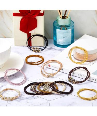 30 Pcs Knotted Decorative Hair Ties with Beads - Elastic Ponytail Holders for Women and Teen Girls - Ideal for Thin, Thick, and Curly Hair - Buy Online on GoSupps.com