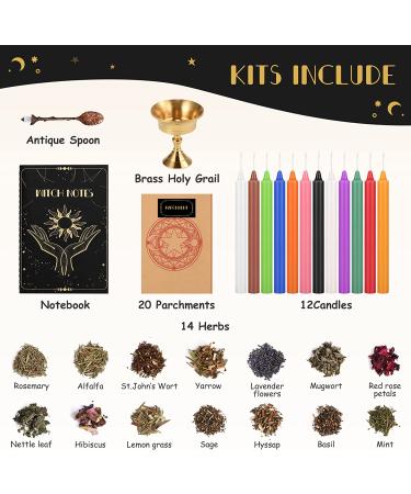 Witchcraft Supplies Kits 60 Packs - Spell Herbs Chakra Healing Stones Spell Candles Wiccan Tools - Witchy Gifts for Beginners and Experienced Witches Modern - Buy Online on GoSupps.com