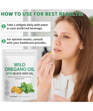 Oil of Oregano Softgels 120 Count 2 in 1 6000mg Oil of Oregano with Black Seed Oil 200mg Plant Based Organic Oregano Oil Supplement Capsules Non-GMO & Immune Support 1 Pack - Buy Online on GoSupps.com