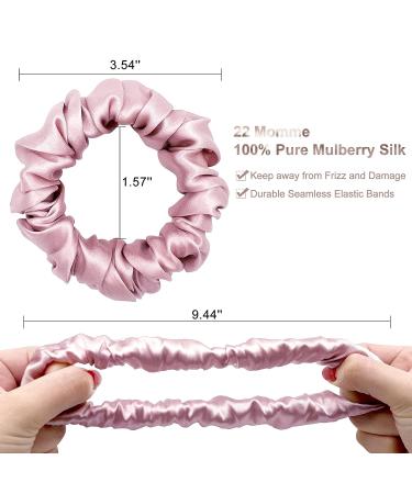 Silksure 22 Momme Mulberry Silk Scrunchies for Hair - Hair Tie Solution for Damage, Frizz & Breakage - Luxurious Silk Hair Accessories (Pink Grey Blue) - Buy Online on GoSupps.com