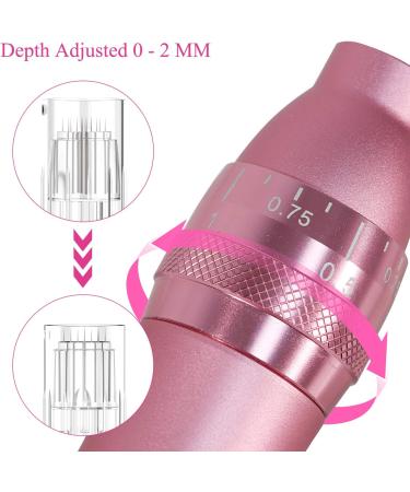 PELCAS 2 in 1 Microneedling Pen Derma Pen with 2 LED Colors & 6 Speeds Dermapen LCD Display with 24 Replacement Cartridges Rechargeable Cordless 0-2 mm Adjustable for Skin Care - Buy Online on GoSupps.com