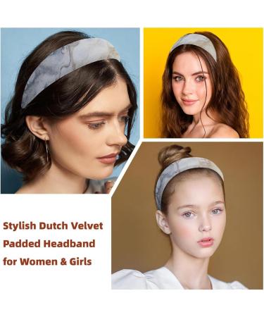 2 Pieces Headbands Women Hair Head Bands Marble Texture-263 Non Slip Thick Padded Hairband Hair Band Hoops Vintage Thick Hair Wrap Multi-colored 7 - Buy Online on GoSupps.com
