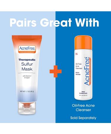 Acne Free Sulfur Mask 1.7 oz - Absorbs Oil, Unclogs Pores with Vitamin C & Bentonite Clay - Buy Online on GoSupps.com