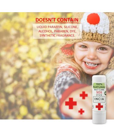 Incia Natural SOS Stick - Organic Soothing Balm for Itch Relief Bug Bite Relief & Moisturizing Dry Skin for Babies & Kids | Instant Relief from Scratches Stings & Irritation - Buy Online on GoSupps.com