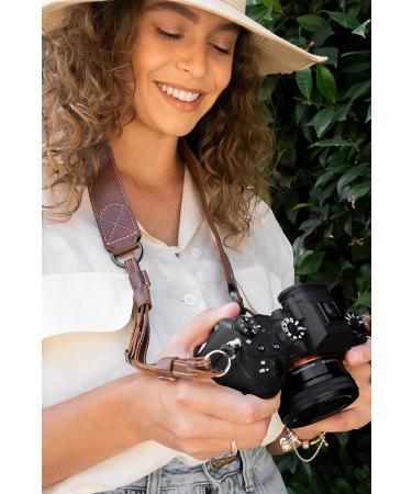 MegaGear MG1515 Sierra Series Genuine Leather Camera Strap - Brown Compact | Shoulder or Neck Strap - Buy Online on GoSupps.com