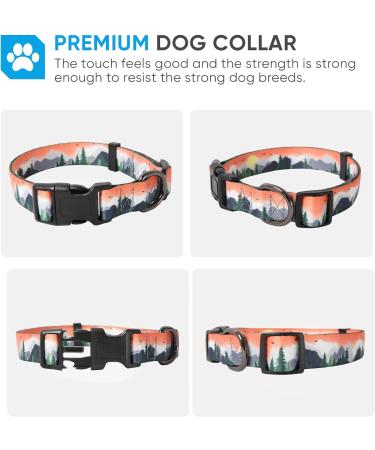 Heele Dog Collar - Adjustable Patterned Collars for Small Medium & Large Dogs | Comfortable & Robust | Sunrise Design (25-38cm) - Buy Online on GoSupps.com