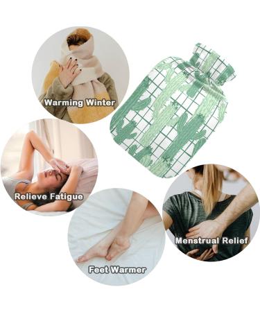 NAANLE 1L Heat Bottle with Abstract Plaid Cactus Cover - Perfect for Menstrual Cramps & Heat Therapy | International Shipping Available - Buy Online on GoSupps.com
