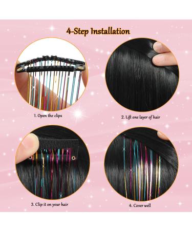 23.6 Galaxy Clip in Hair Tinsel Kit - Heat Resistant Glitter Extensions for Women & Girls - Sparkle Festival Dazzle Hair Accessories - Buy Online on GoSupps.com