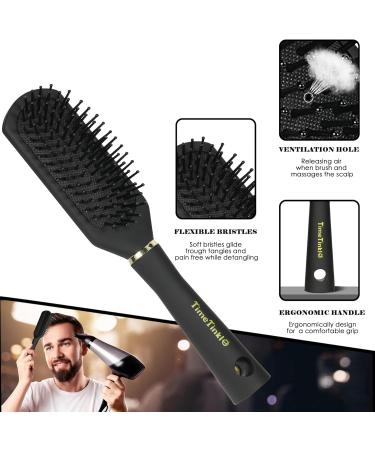 TimeTinkle Styling Hair Comb and Brush Set for Men Men's Hair Comb and Paddle Hair Brush Roller Hair Brush Texture Comb for Quiff Pompadour Slicked-back Fauxhawk Black 5.0 count - Buy Online on GoSupps.com