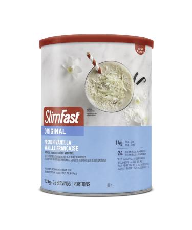 Slim-Fast Original Meal Replacement or Weight Loss Shake Mix Powder - 14g of Protein 23 Vitamins and Minerals Great Taste - 1.2KG - French Vanilla Flavour
