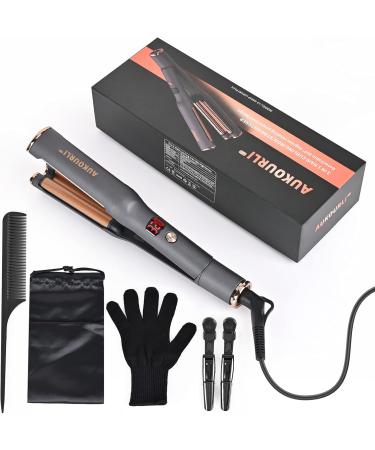 5 in 1 Ceramic Curling Iron Wand Set - Hair Crimper Straightener & Curler with Adjustable Temperature - Perfect for All Hair Types - Buy Online on GoSupps.com