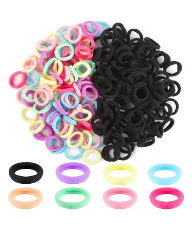 200 Pcs Baby Hair Bands Candy Color Cotton Hair Ties Mini Seamless Hair Bobbles Kids Hair Accessories for Baby Girls Infants Toddlers 2cm in Diameter