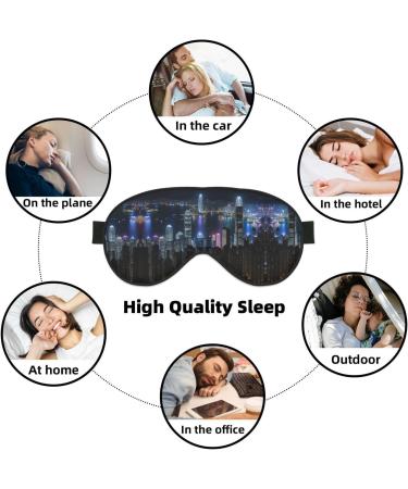 Buy Aerial Night View Hong Kong Print Unisex Eye Mask | Soft Travel Sleep Shade for Yoga & Shift Work - Buy Online on GoSupps.com