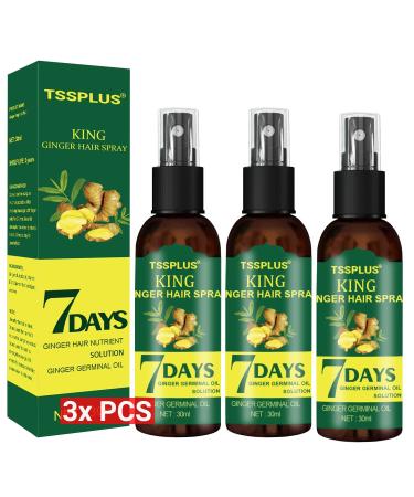 3xPcs 7 Days Ginger Hair Growth Spray Serum Anti Hair Loss Products Fast Grow Prevent Hair Oil Dry Damaged Thinning Repair Care Serum Grow Loss Treatment Dense 30ml  US STOCK