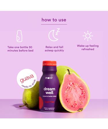 More Labs Dream Well 5MG Melatonin Holistic Sleep Drink Solution Non-Habit Forming with 5HTP Lemon Balm Jujube Seed Glycine (Pack of 12) 3.4 Fl Oz (Pack of 12) - Buy Online on GoSupps.com