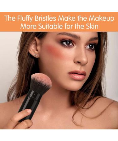 Hanaoops Face Brushes 2 Pieces Retractable Kabuki Makeup Brush Apply All Face Makeup Foundation for Liquid Travel Face Blush Brush Portable Powder Brush with Cover Black - Buy Online on GoSupps.com