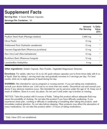 Piping Rock Colon Cleanse Pills 300 Capsules - Herbal Detox Supplement with Psyllium Fiber & Probiotics, Non-GMO Gluten Free - Buy Online on GoSupps.com