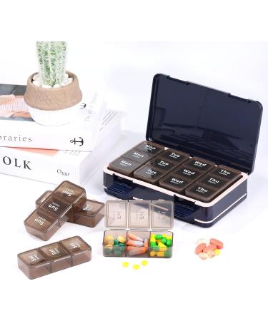 Weekly Pill Organizer for 7 Days | Travel Double-Sided Pill Box | 3 Times a Day Medicine Organizer | Vitamin & Fish Oil Holder - Buy Online on GoSupps.com