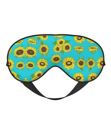 SSIMOO Sunflowers Pattern Print Ultra-Soft Light-Blocking Eye Mask for Optimal Comfort and Restful Sleep Black