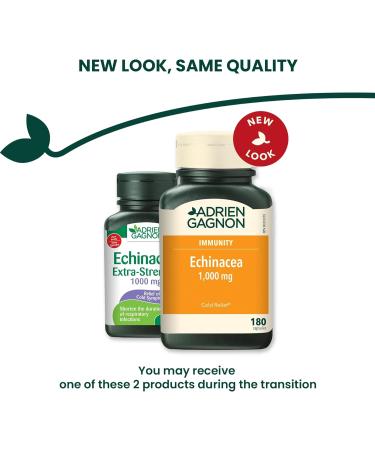 Adrien Gagnon - Echinacea 1000 mg - Relieves Cold Symptoms and Sore Throats - (180 caps) - Buy Online on GoSupps.com