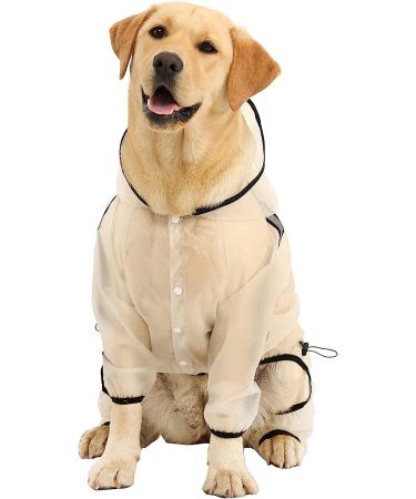Olsa Dog Raincoat with Reflective Stripe | Waterproof Dog Hooded Slicker Poncho | 4 Legs Rain Jacket for Small, Medium, Large Dogs - Buy Online on GoSupps.com