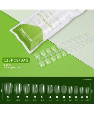 FEIlei Long Coffin Fakes Nail Tips Acrylic Press on Nails Clear Artificial False Nails - Buy Online on GoSupps.com