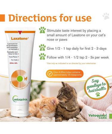 Laxatone Tuna Flavor 4.2 oz Tube - Natural Hairball Relief for Cats - Buy Online on GoSupps.com