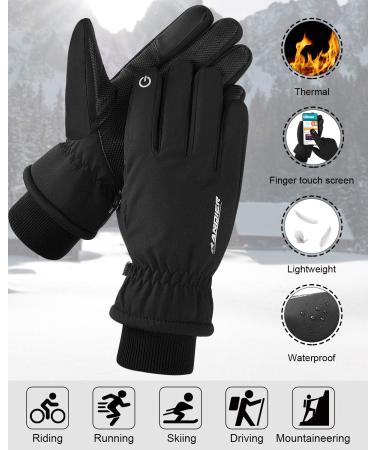 Coskefy Winter Ski Gloves for Men & Women - Waterproof Touchscreen Windproof Thinsulate - Ideal for Skiing Snowboarding Running Hiking Cycling Motorcycle - Black M - Buy Online on GoSupps.com