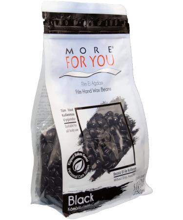 More For You Film Hand Wax Beans Black (Black) 250gr - Hot Wax Warm Wax Hair Removal Hot Wax Sir Agda Depilatory Wax