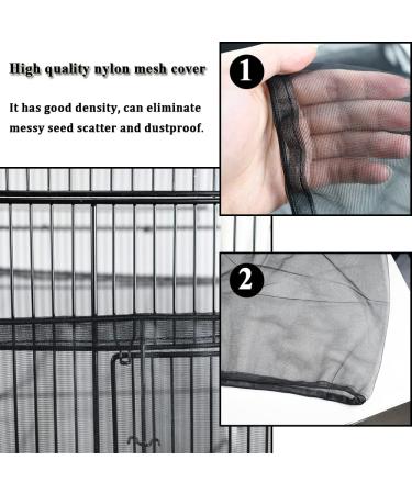 SYOOY Birdcage Cover Seed Catcher | Universal Nylon Mesh Parrot Cage Net Skirt Guard | Extra Large for Round & Square Cages | Black - Buy Online on GoSupps.com