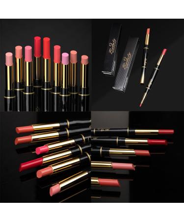 Housn 2 in 1 Double-end Matte Lip Liner & Lipstick Pen - Long-lasting Contour Makeup for Girls and Women - Non-Stick Cup, Not Fade (02#Red) - Buy Online on GoSupps.com