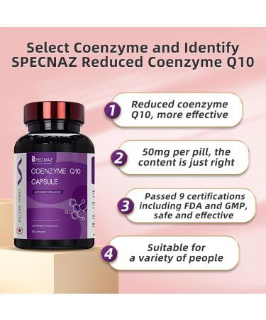 Reduced (panthenol) Coenzyme Q10 Supplement 5 Times Absorption Rate Super antioxidant Supports Vascular and Heart Health Promotes Energy Production 60 Capsules. - Buy Online on GoSupps.com