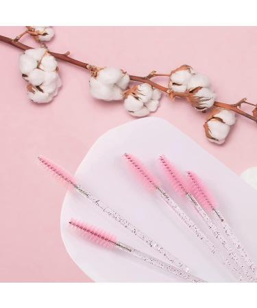 Fenshine 50-Piece Eyelash Brushes - Disposable Mascara Wands for Extensions & Makeup | Pink Rose - Buy Online on GoSupps.com