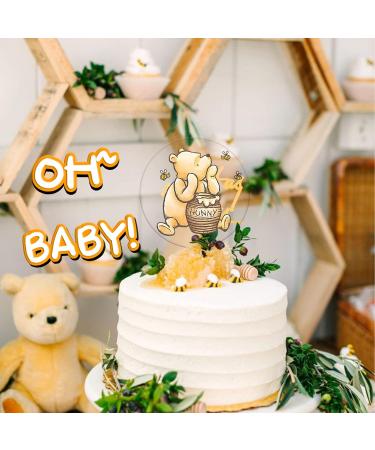 Winnie Cake Topper Welcome Baby Acrylic 5inch Cake Toppers Cupcake Toppers Classic The Pooh Baby Shower Decorations Winnie Birthday Party Supplies - Buy Online on GoSupps.com