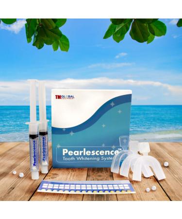 Pearlescence Teeth Whitening System 22% Carbamide Peroxide Gel Kit 2 x 10ml Whitening Gel + 3 Boil and Bite Trays + Paper Shade Guide and Instruction.