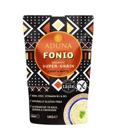 Aduna Organic Fonio Super-Grain | Premium Gluten-Free African Ancient Super-Grain | All Natural, USDA Organic, Non-GMO Fonio Superfood Grain | Single Resealable Pouch 1 x 2.2lb