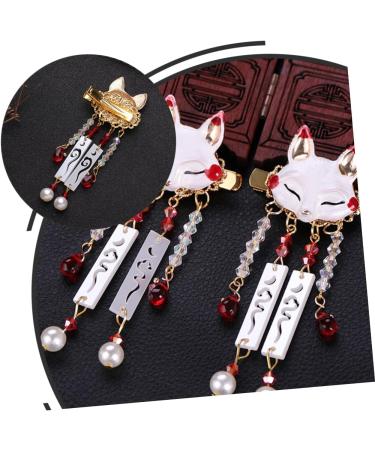 SOESFOUFU 1 Pair Fox Tassel Clip Tassel Drop Barrette Chinese Tassel Hair Clips Animal Hair Clip Tassel Barrette Chinese Hair Accessories Chinese Tassel Hairpin Tassel Hairpin - Buy Online on GoSupps.com