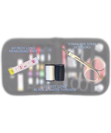 Compact Sewing Kit for Home, Travel, Camping & Emergency - Premium Mini Sew Supplies Set for Kids, Girls, Beginners & Adults - Expansive Case with 100 Extra Pins & Safety Pins - Buy Online on GoSupps.com