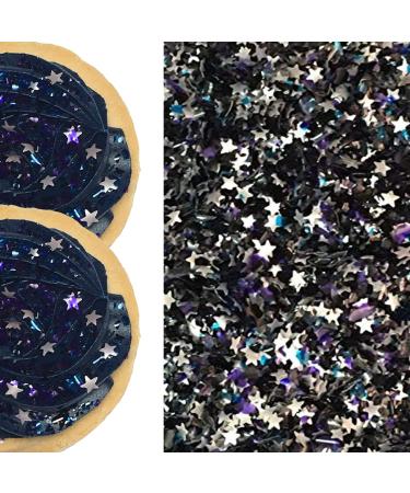Galaxy Stars Milky Universe Way Metallic Edible Shimmer Sparkle Instant Glitter for Cakes and Cupcakes .15 oz Jar For Use with Black or Navy Frosting
