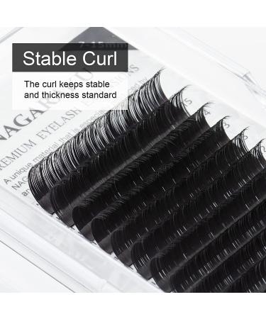 NAGARAKU Individual Eyelash Extensions - 0.07 L Curl, 7-15mm Mix Tray, Classic Faux Mink - Buy Online on GoSupps.com