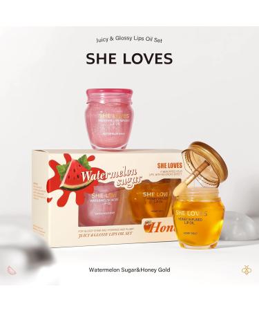 Honey Watermelon Lip Oil Day & Night Moisturizing Repair Kit to Prevent Dry Cracked Lips Soothes Comforts Nourishes & Protects Lips Exfoliating Sleeping Mask - Buy Online on GoSupps.com