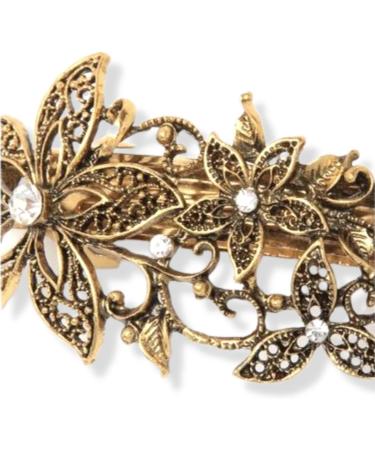 Topkids Accessories Vintage Hair Barrettes for Women Flower Hair Clip Hair Accessories for Women Diamante Hair Clips for Women Bridal Hair Accessories Hair Clips Women (Gold Crystal Flower 10cm) - Buy Online on GoSupps.com