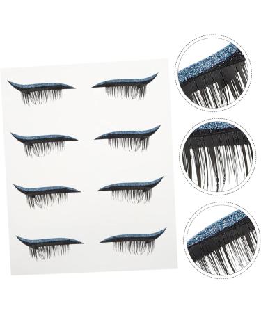 Beatifufu 4 pairs Waterproof Face Natural Supplies Decals Girls Eye Adhesive Temporary Strip Eyeliner Long 4x1.5cm Blue - Buy Online on GoSupps.com