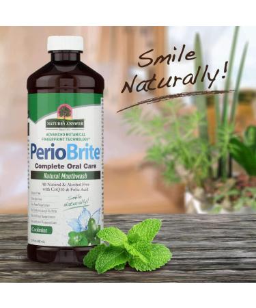 Nature's Answer PerioWash Mouthwash - Alcohol-Free Cool Mint, Fluoride-Free Breath Freshener, Stain Remover & Whitener - 16 fl oz - Buy Online on GoSupps.com