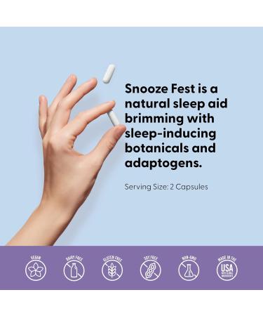 LIVELY VITAMIN CO Snooze Fest - Full REM Cycles - Balanced Sleep - Relax Body & Mind - Rest & Recovery - GABA - Chamomile - Melatonin - Tryptophan - Valerian Root - Lemon Balm - Poppy - 120 Count 120 Count (Pack of 1) - Buy Online on GoSupps.com