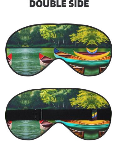 Lake with Boats Canoes Soft Sleep Eye Mask - Breathable Travel Eye Patch for Women | Relax & Unwind - Buy Online on GoSupps.com