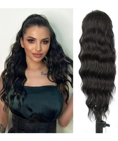 Hair Bun 24 Inch Synthetic Long Wavy Ponytail Drawstring Ponytail Extension Women Heat Resistant Fiber Hair Bun Hair Extension Hair Piece (Color : 1b) - Buy Online on GoSupps.com