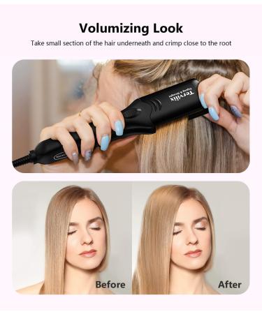 Terviiix Hair Crimper with 4 Interchangeable Plates - Keratin & Argan Oil Infused Volumizing Crimping Iron - Buy Online on GoSupps.com