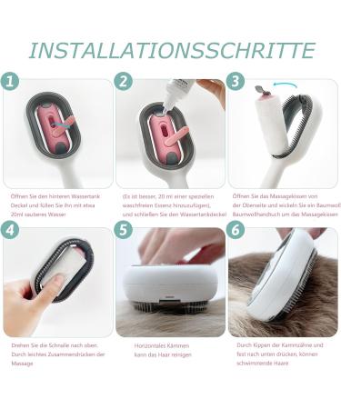 Multifunctional Cat Brush with Water Tank - Effective Animal Hair Remover & Massager for Short Hair - Green & Pink - Buy Online on GoSupps.com